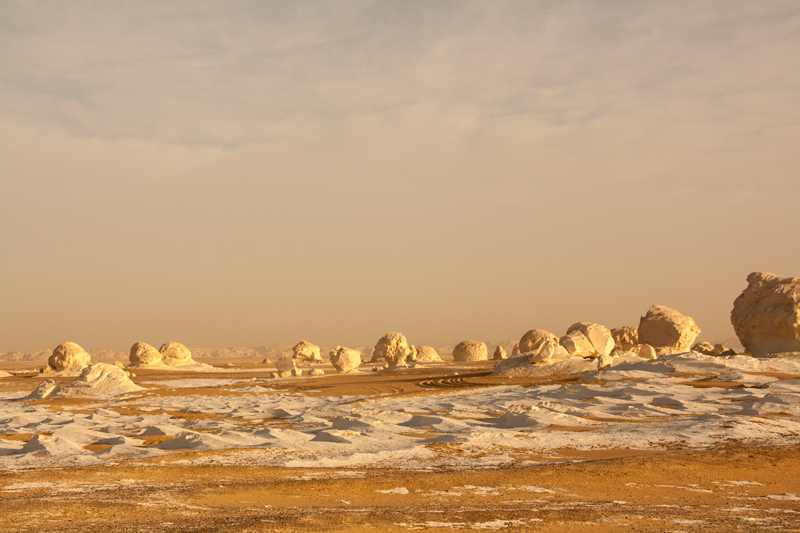 Calcium rock formations in Egypt's White Desert